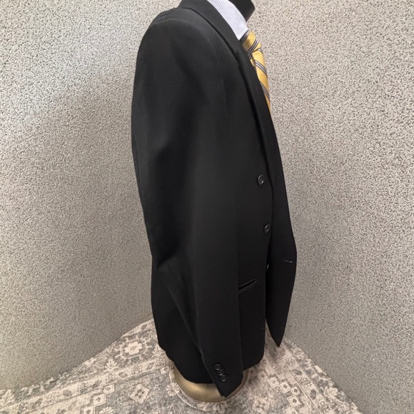 Lord & Taylor Black Double Breasted Blazer 44L Formal Goth VTG Union  Jacket - Picture 5 of 16